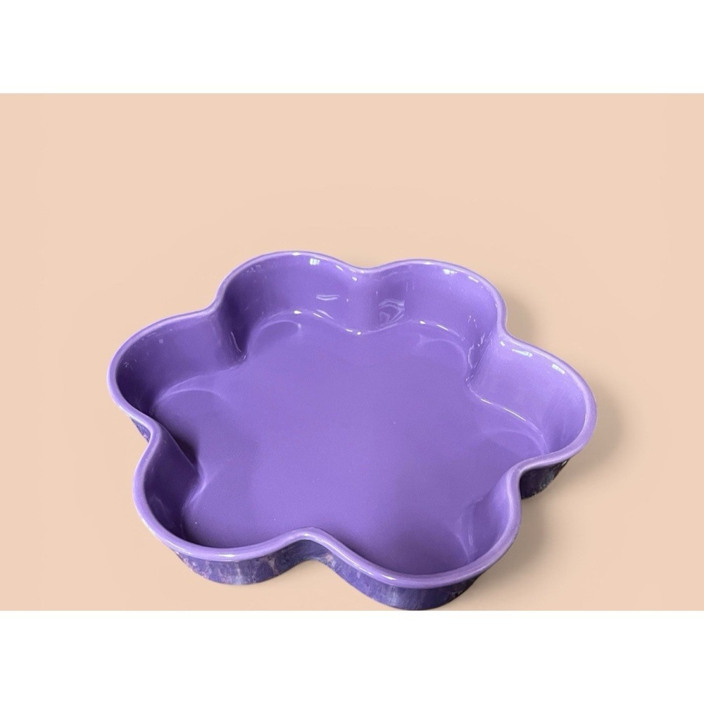 Chantal Purple Lavender Flower Baking Casserole Dish Bowl 2 Quart Kitchen